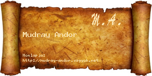 Mudray Andor névjegykártya